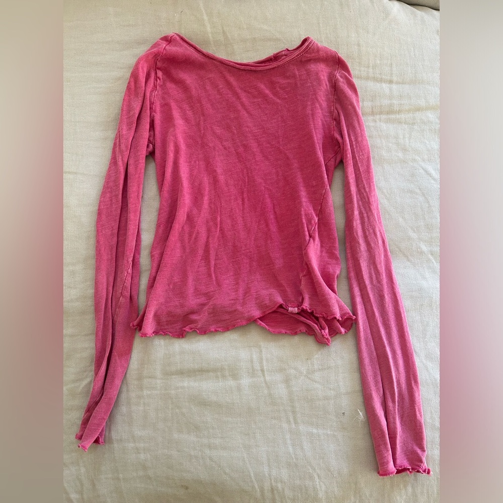 pink FREEPEOPLE long sleeve baby tee
